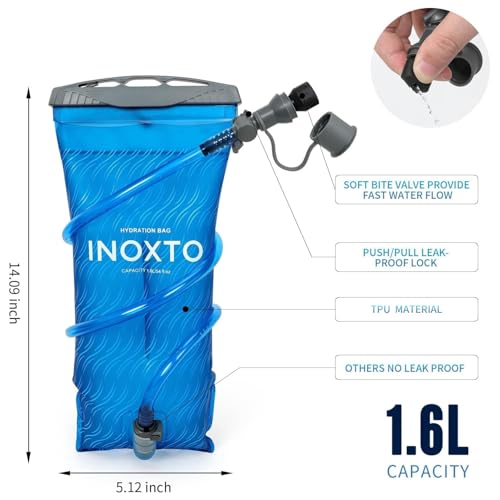 INOXTO Running Hydration Vest Backpack,Lightweight Insulated Pack with 1.5L Water Bladder Bag Daypack for Hiking Trail Running Cycling Race Marathon for Women Men (610 Black) - Image 2
