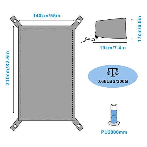 BISINNA Waterproof Camping Tarp Mutifunctional Tent Footprint, Groundsheet Picnic and Beach Mat with Carrying Storage Bag for Picnic, Hiking,Backpacking,Hammock - Image 4