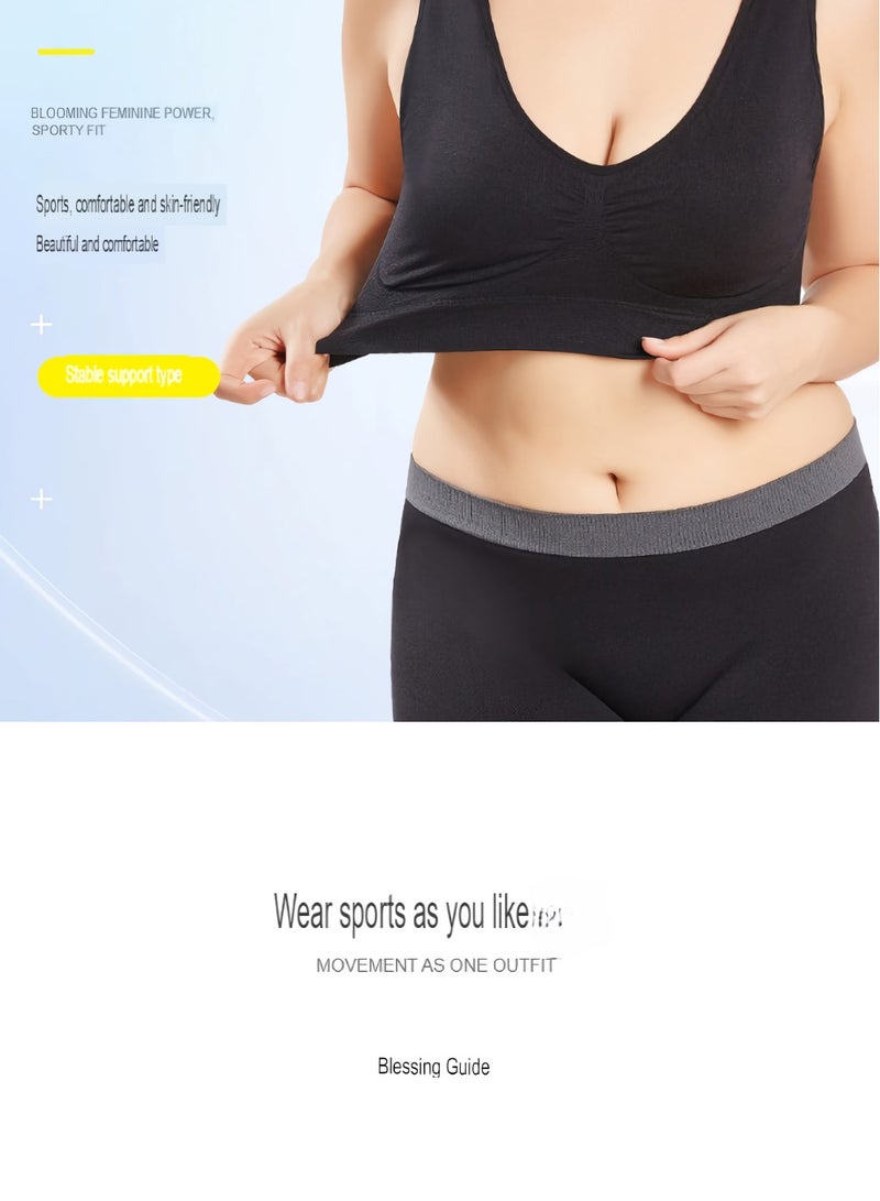 AROAQ Women Sports Bra, Fitness Sports Yoga Bra with Removable Padding, Double-layer Seamless Sports Bra without Rims, Comfortable Soft Bra for Workouts Running Yoga Trainings, (Size 6XL, White)  - Image 4