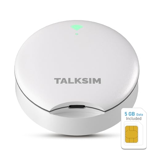 TALKSIM UFO Mobile Hotspot with 5GB Data, Portable Pocket WiFi 6 & 4G LTE Hotspot MiFi Device, Compatible with AT&T, T-Mobile, Verizon |10 Connected Devices, USA Coverage, No Contract (White, 5GB) - Image 1