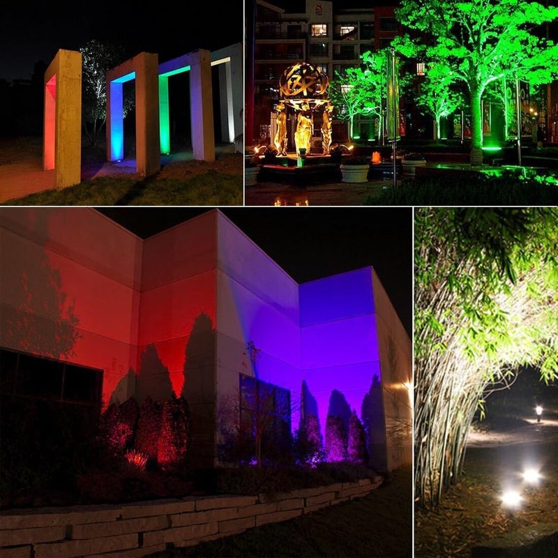 MELPO 30 واط ضوء الفيضانات LED خارجي مكافئ 300 واط، أضواء RGB متغيرة الألوان مع جهاز تحكم عن بعد، 120 لون RGB، أبيض دافئ 2700K، توقيت، وضع مخصص، أضواء المناظر الطبيعية، IP66 قابس أمريكي 3 (عبوة 4) - Image 3