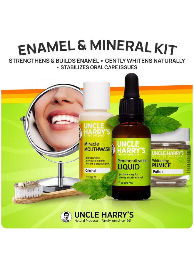 Uncle Harry's Natural Remineralization Kit with Tooth Whitening - 3 Products Strengthen Weak Enamel, Brighten Smile, & Correct Oral Care Issues (1 kit)