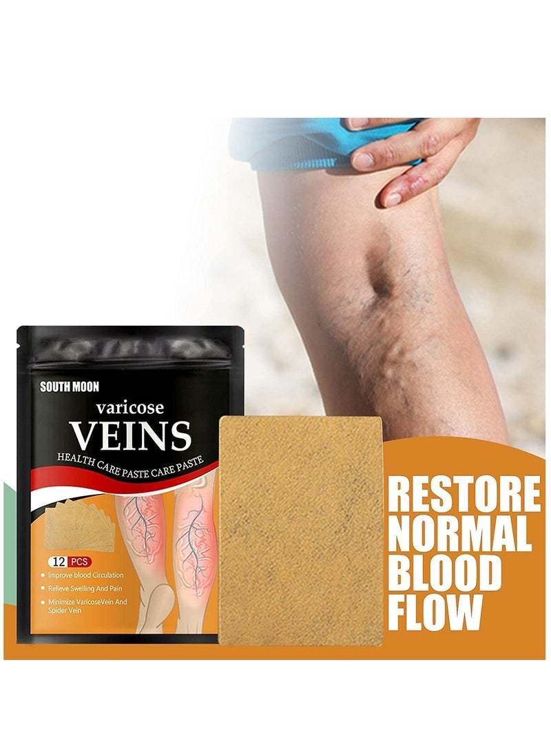 SOUTH MOON - 24 Pieces Varicose Veins Patches Relief Phlebitis Angiitis 100% Natural Ingredients Added Eliminate the Appearance of Varicose Veins Vein Inflammation Treatment For Men & Women - Image 1