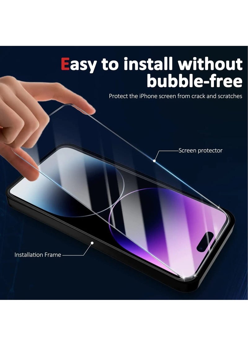 Designed for iPhone 14 Pro Max Case with 2 Pack Screen Protector, Liquid Silicone Ultra Slim Shockproof Protective Phone Case with [Soft Anti-Scratch Microfiber Lining], 6.7 inch (Black) - Image 3
