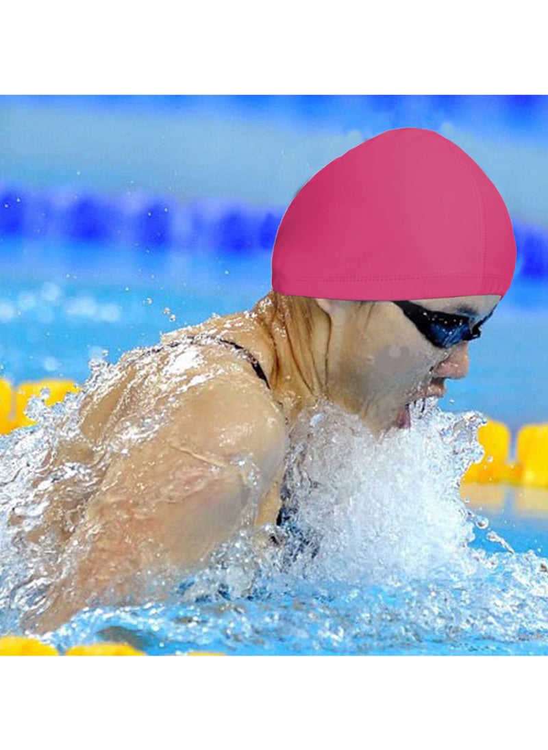 Generic - 4-Pack Man Women Pure Color Nylon Spandex Fabric Swim Cap Swimming Cap Bathing Cap - Image 1