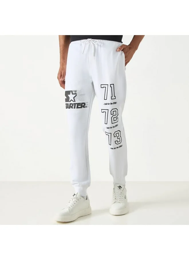 STARTER Starter Logo Embossed Flexi Waist Relaxed Fit Joggers with Drawstring Closure