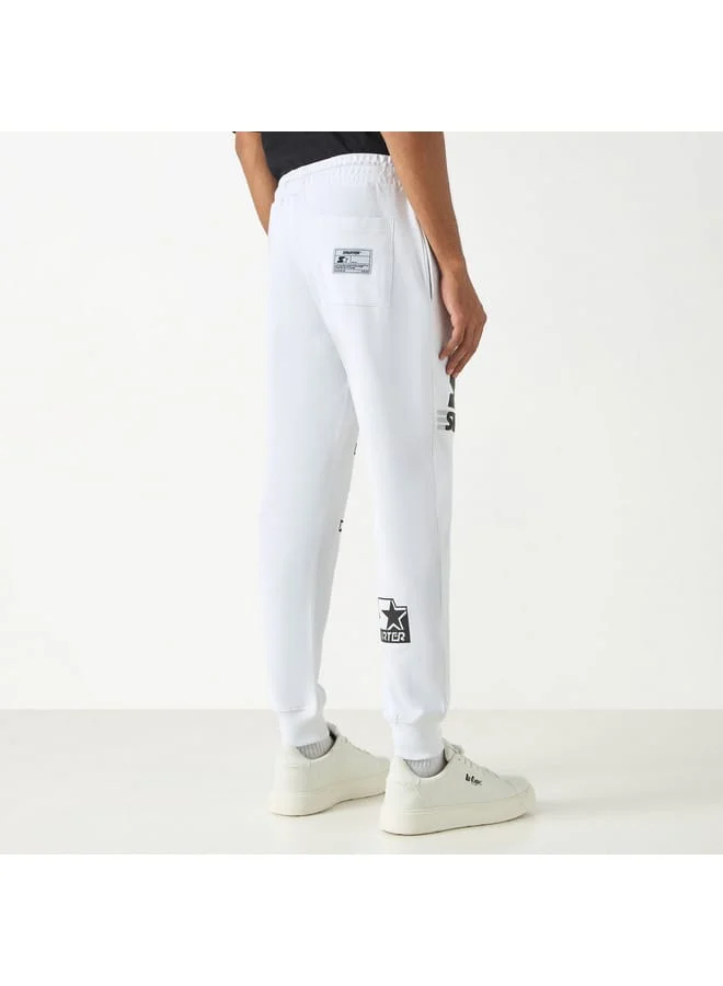 STARTER Starter Logo Embossed Flexi Waist Relaxed Fit Joggers with Drawstring Closure