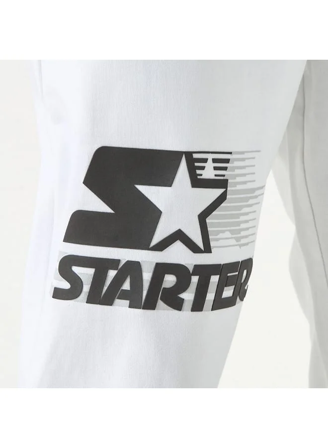 STARTER Starter Logo Embossed Flexi Waist Relaxed Fit Joggers with Drawstring Closure