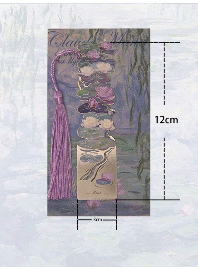 HPRT Vintage Painting Style Metal Bookmarks, 5Pcs Van Gogh Oil Painting Theme Bookmark with Tassel, Durable Page Markers for Students Teachers Book Lovers, Back to School Office Gift (11.7*2.8cm) - Image 3