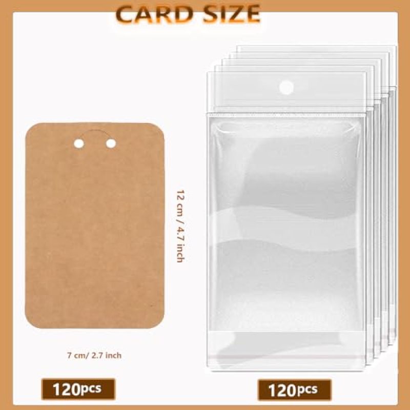 Keychain Display Cards 7.5 X 12 Cm Blank Design - Durable Thick Kraft Paper Jewelry Packaging Cards for Small Business Retail Displays And Gift Packaging - Image 2