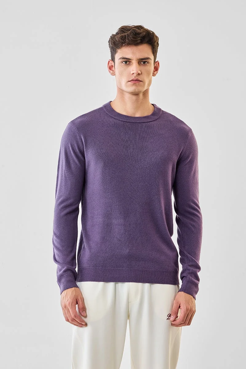 SNITCH Regular Fit Purple Sweater