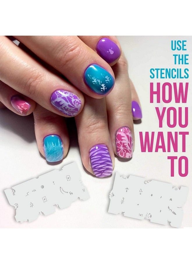 Custom Body Art - Airbrush Nail Stencils Design Series Set 8 Includes 20 Individual Nail Templates With 16 Designs Each For A Total Of 320 Designs Of Series 8 - Image 1