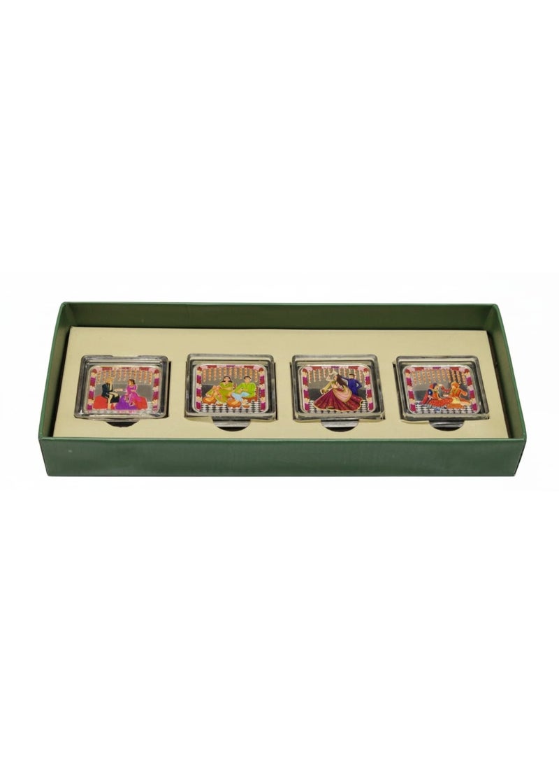 KHUSHBOO JEWELS 40 GRAMS 999 SILVER WEDDING SQUARE MINTED SHAGUN COIN BOX - Image 3