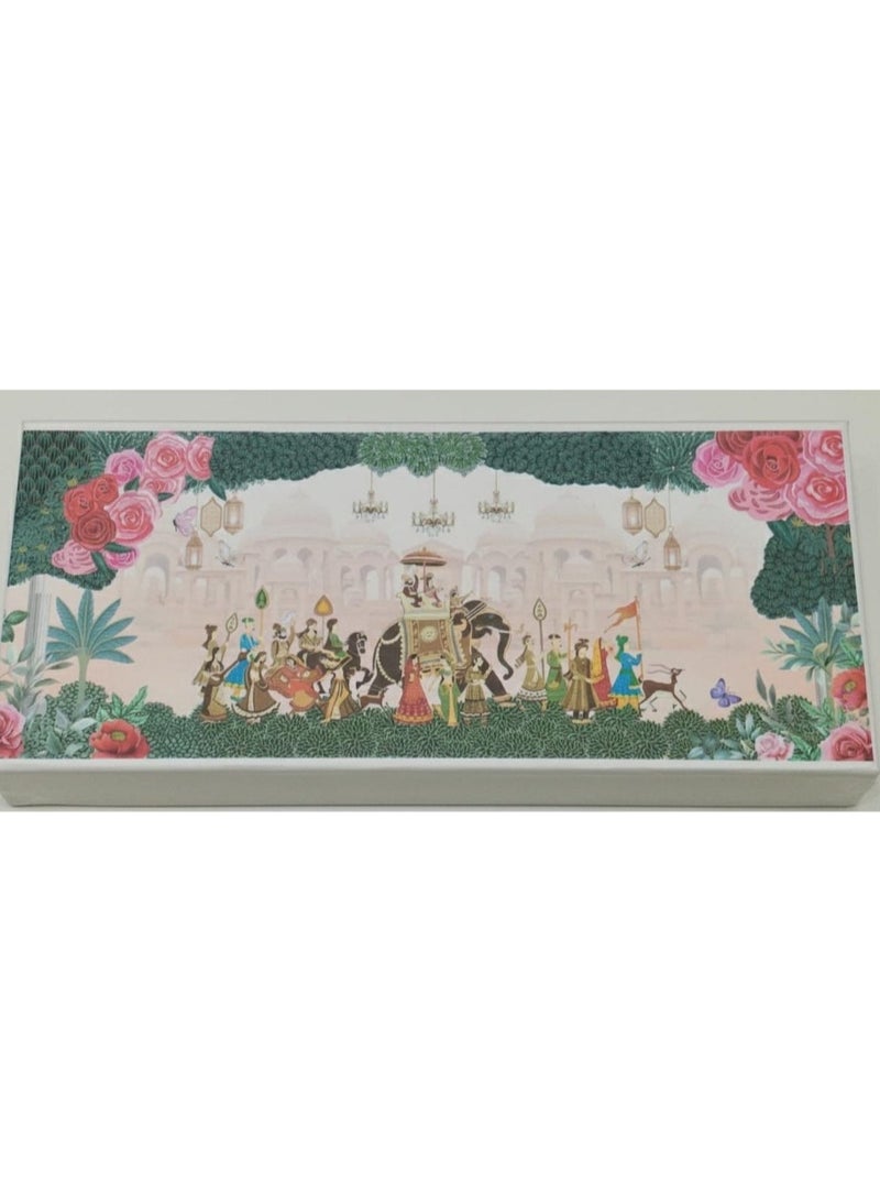 KHUSHBOO JEWELS 40 GRAMS 999 SILVER WEDDING SQUARE MINTED SHAGUN COIN BOX - Image 2