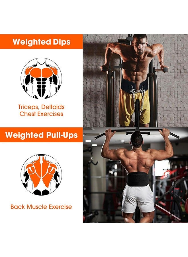 YelaJoy Premium Dip Belt for Weight Lifting - 440lb Capacity, 37" Adjustable Chain, Universal Fit for Pull-Ups, Dips, Squats & Push-Ups,GYM Workout,Crossfit, Weight Lifting, Training, Fitness - for Men & Women (Durable Stainless Steel & Comfort Nylon) - Image 3