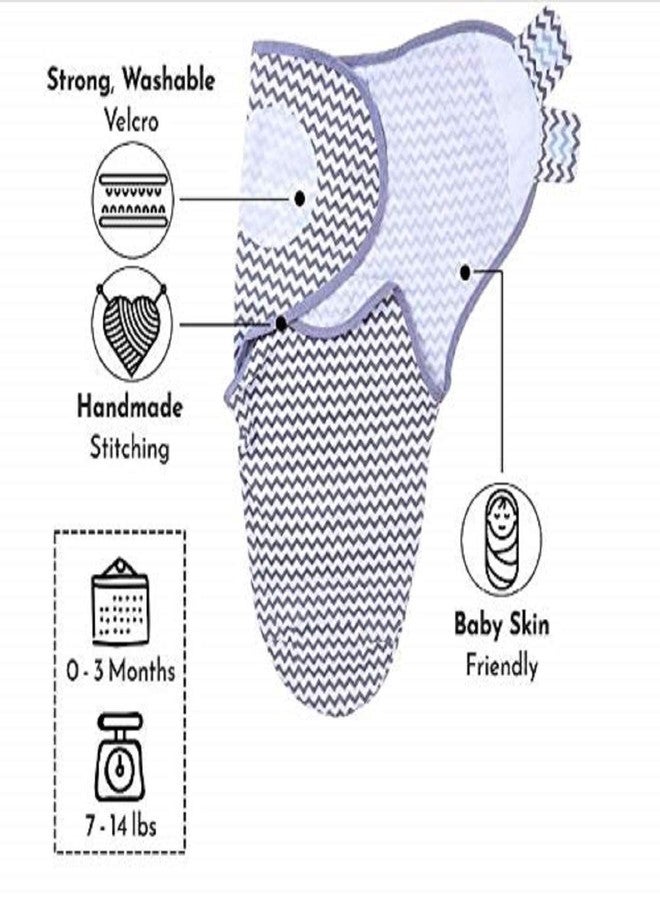 PEUBUD ® Pure Cotton Pack of 2 Soft Swaddlers/Wrap/Sleeping Bag/Wrapper Envelope Adjustable for Newborn Baby (0-3 Months | Multicolour) - Image 2