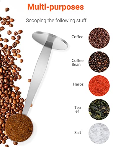 WILLIZTER Two-in-One Stainless Steel Coffee Scoop Tamping Dual-Purpose Coffee Spoon Powder Hammer Tamper Multi Function Spoon Holder Coffee Tools for Measuring and Tamping - Image 4