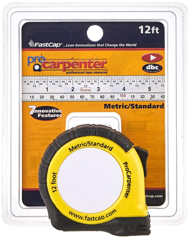 FastCap ProCarpenter PMS-12 12-Foot Metric/Standard Measuring Tape with Built-in Pencil Sharpener - Image 1