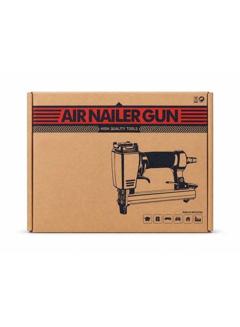 AL ARQAM Pneumatic Nail Gun F30 Air Stapler, Heavy Duty Upholstery Staple Gun For Woodworking, Furniture And Carpentry, Blue - Image 1