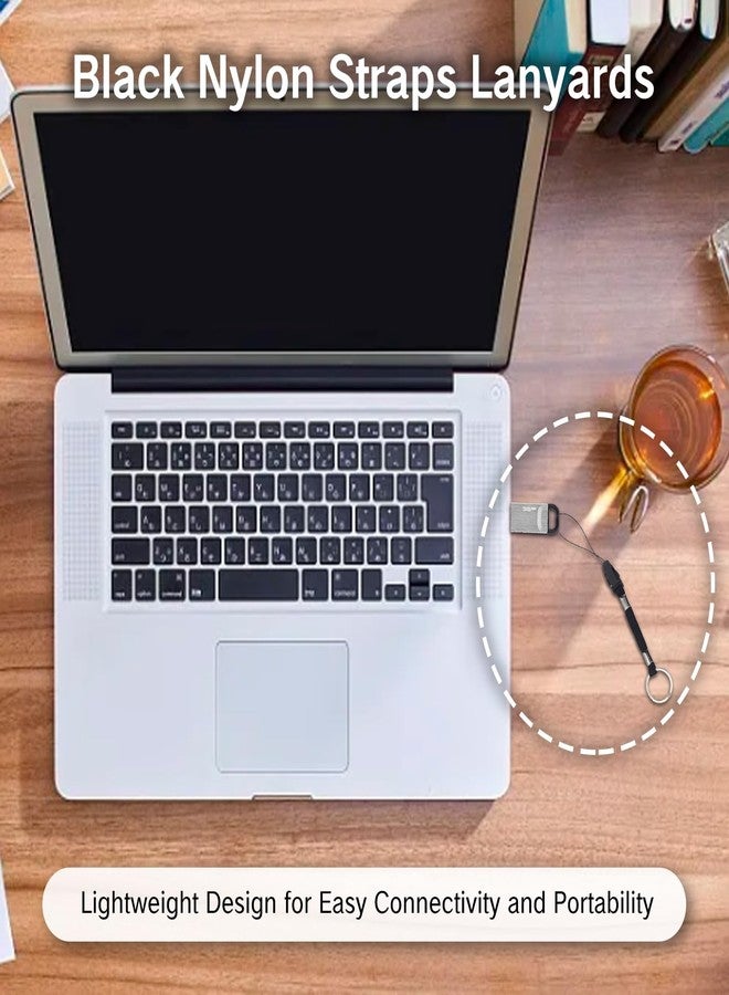 NIIIYTYB 15 قطعة حامل سلسلة مفاتيح من النايلون قابل للفصل مع مشبك USB، مزود بآلية تحرير سريعة، مناسب لوحدات التخزين المحمولة، والهواتف الصغيرة، والمفاتيح، وحلقات الأصابع، والأجهزة الإلكترونية الصغيرة، مع حلقة حزام لسهولة الوصول. - Image 3