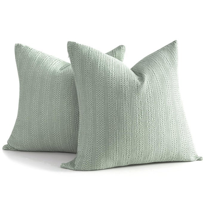 26X26 PILLOW COVERS BOHO EURO SHAMS SET OF 2 DECORATIVE THROW PILLOW COVERS COTTON LARGE SQUARE PILLOWCASE FOR COUCH BED SAGE GREEN