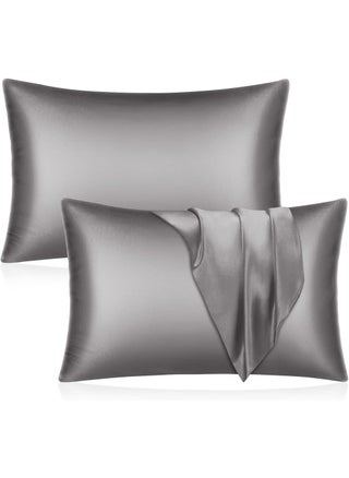 Satin Silk Pillow Case Cover for Hair and Skin, Soft Breathable Smooth Both Sided Silk Pillow Cover Pair (Standard - 50 x 65cm - 2pcs - Dark Grey) - pzsku/ZAD5E6355F4B734F39D9DZ/45/_/1703139616/8620651d-cf45-4a22-8e94-8776808279cd