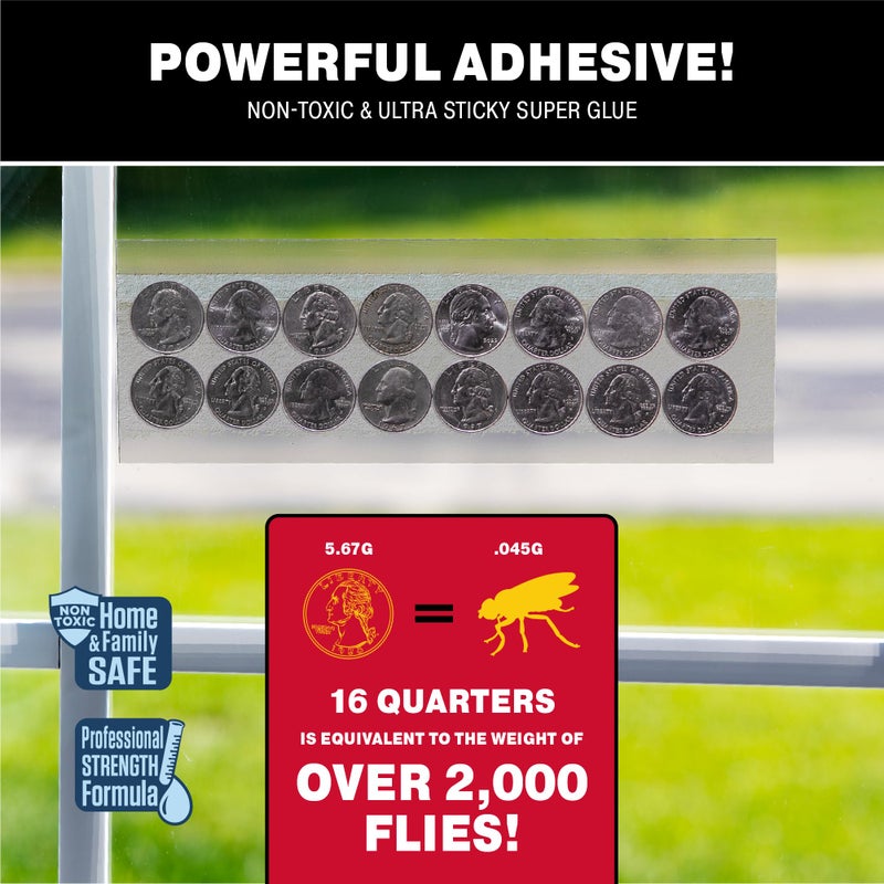 Catchmaster Window Fly Traps 96-Pack, Fruit Fly Traps for Indoors, Disposable Bulk Bug Catcher, Waterproof Insect Glue Trap, Adhesive Strips, Pet Safe Pest Control for Home, Kitchen, & Garage - Image 2