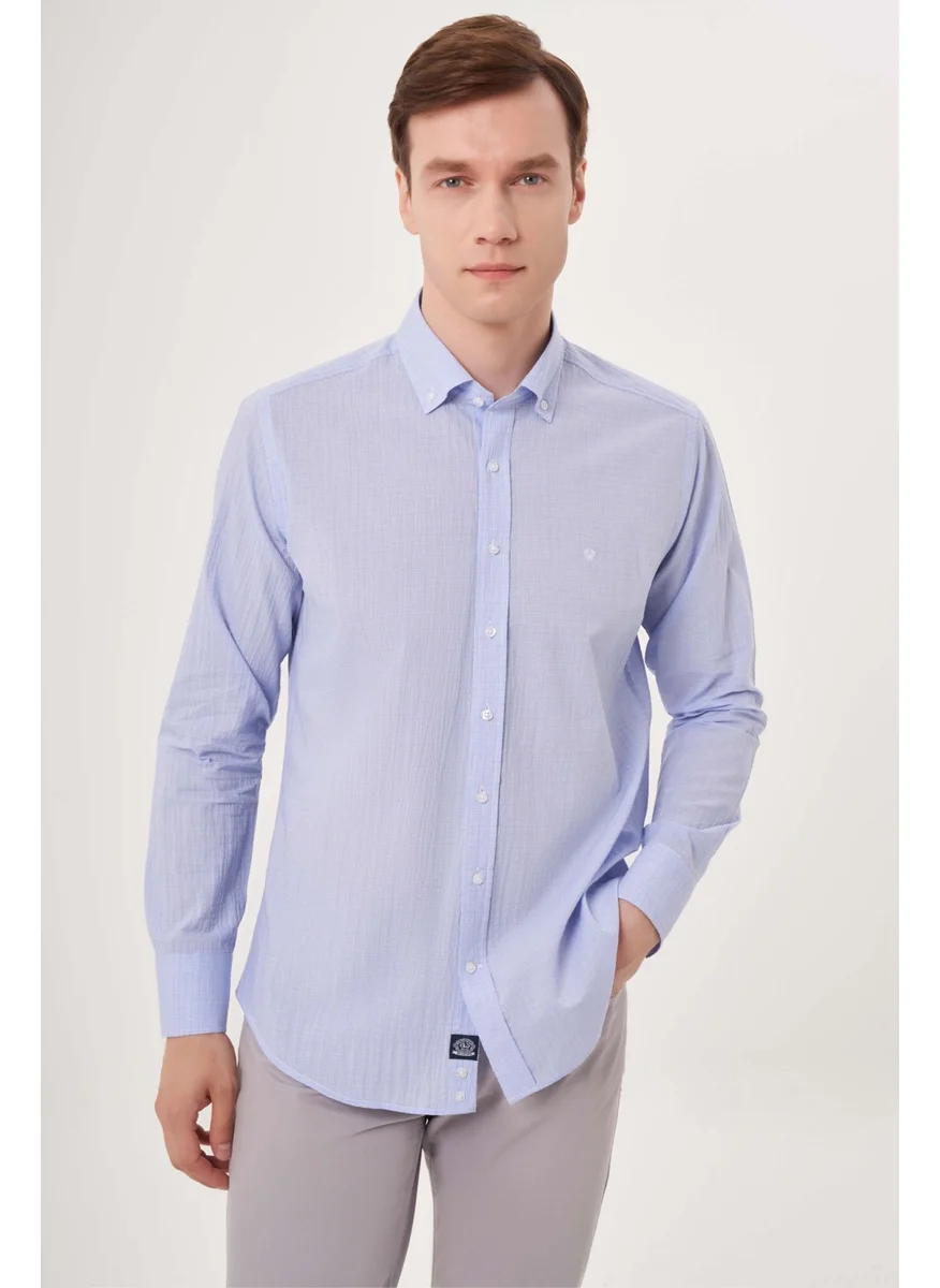 Bisse Men's Regular Fit Long Sleeve Sports Shirt A.BLUE GM23Y231113_D33