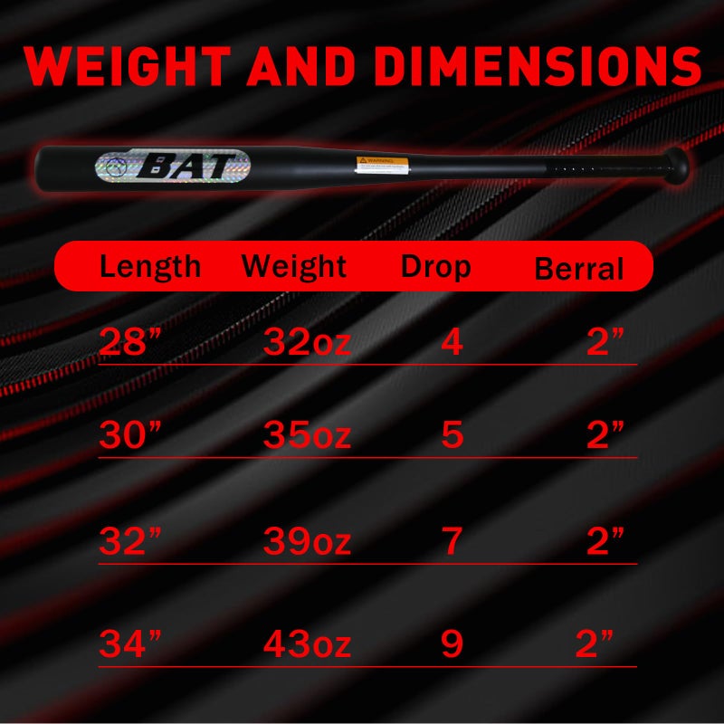 FOORAINDA 34in Steel Baseball Bat 2.7LBS Weighted for Youth and Adult 2" Barrel Heavy Duty Bats for Home, Black - Image 4