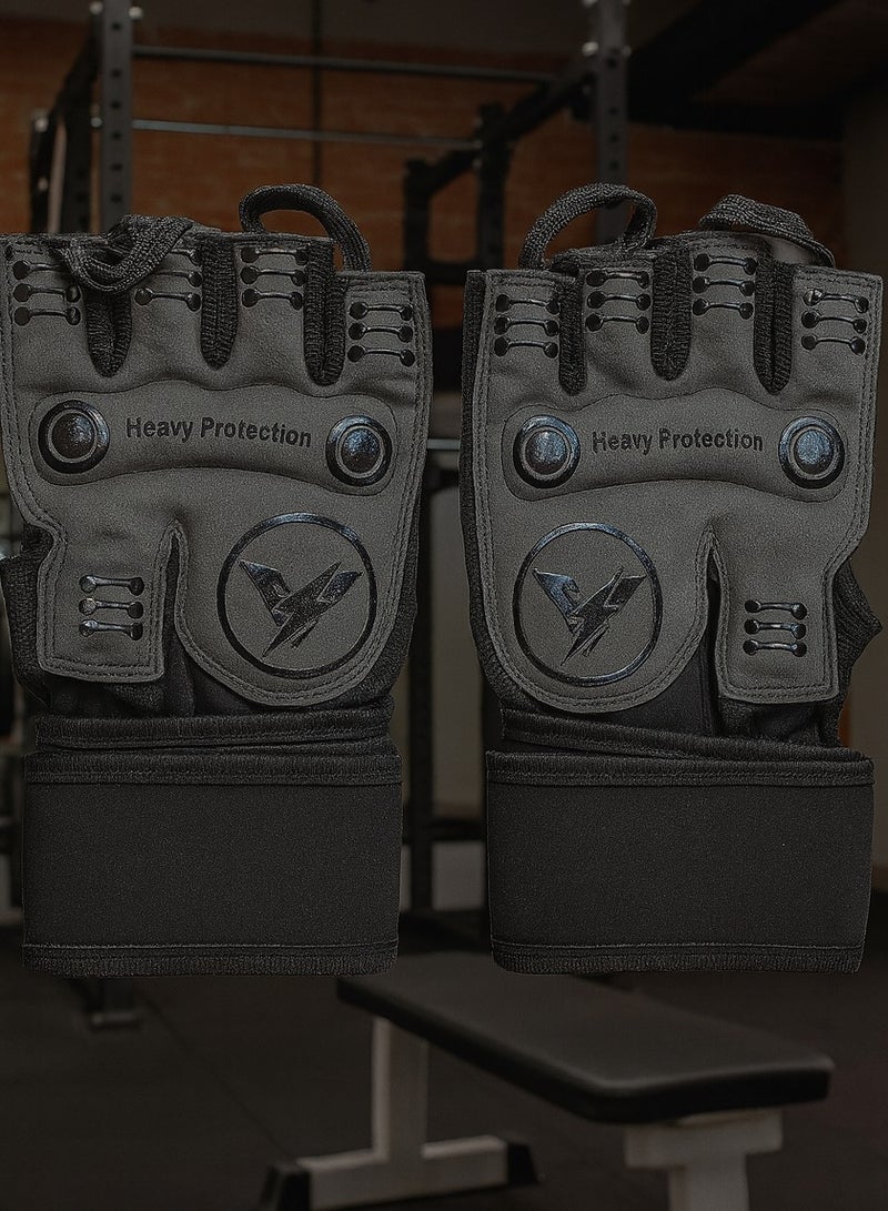 فولتيف قفازات للحماية القوية مع دعم للمعصم – قفازات رفع الأثقال، كمال الأجسام وركوب الدراجات للرجال والنساء - Image 3