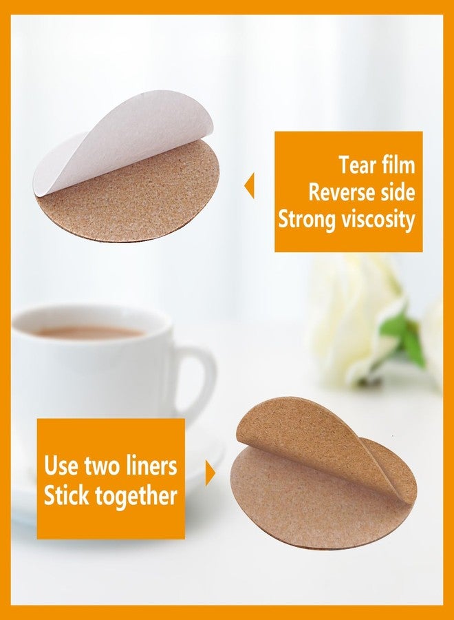 Anpuimult 60 PCS self Adhesive Cork for Coasters Bulk,4 inches Coaster Bottoms self Adhesive,Round Coaster Backing with self Adhesive,DIY Crafts Drinks Cork Coasters - Image 3