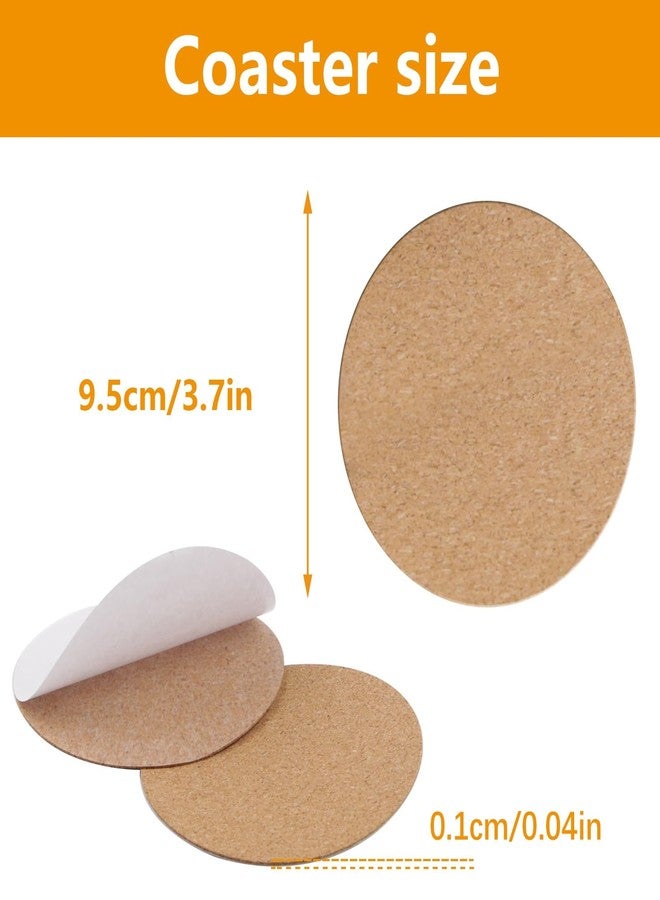 Anpuimult 60 PCS self Adhesive Cork for Coasters Bulk,4 inches Coaster Bottoms self Adhesive,Round Coaster Backing with self Adhesive,DIY Crafts Drinks Cork Coasters - Image 2