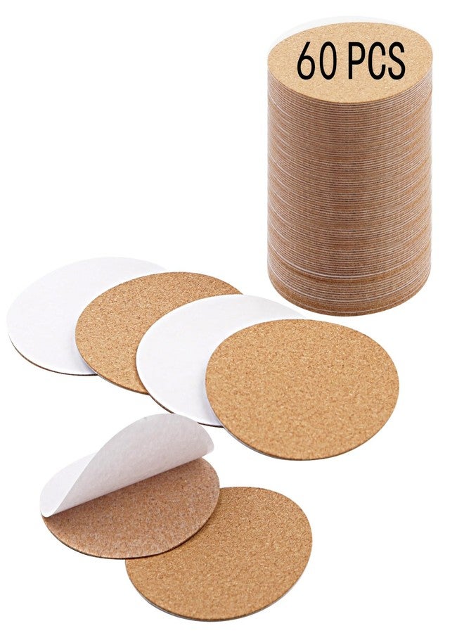 Anpuimult 60 PCS self Adhesive Cork for Coasters Bulk,4 inches Coaster Bottoms self Adhesive,Round Coaster Backing with self Adhesive,DIY Crafts Drinks Cork Coasters - Image 1