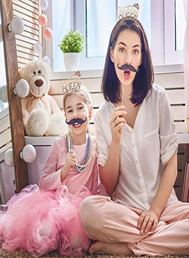 AOPRIE تاج عيد الميلاد الذهبي تاج الملكة لعيد الميلاد لشعر الفتيات تاج عيد الميلاد للنساء تاج الأميرة مع أحجار الراين إكسسوارات شعر عيد ميلاد سعيد - Image 4