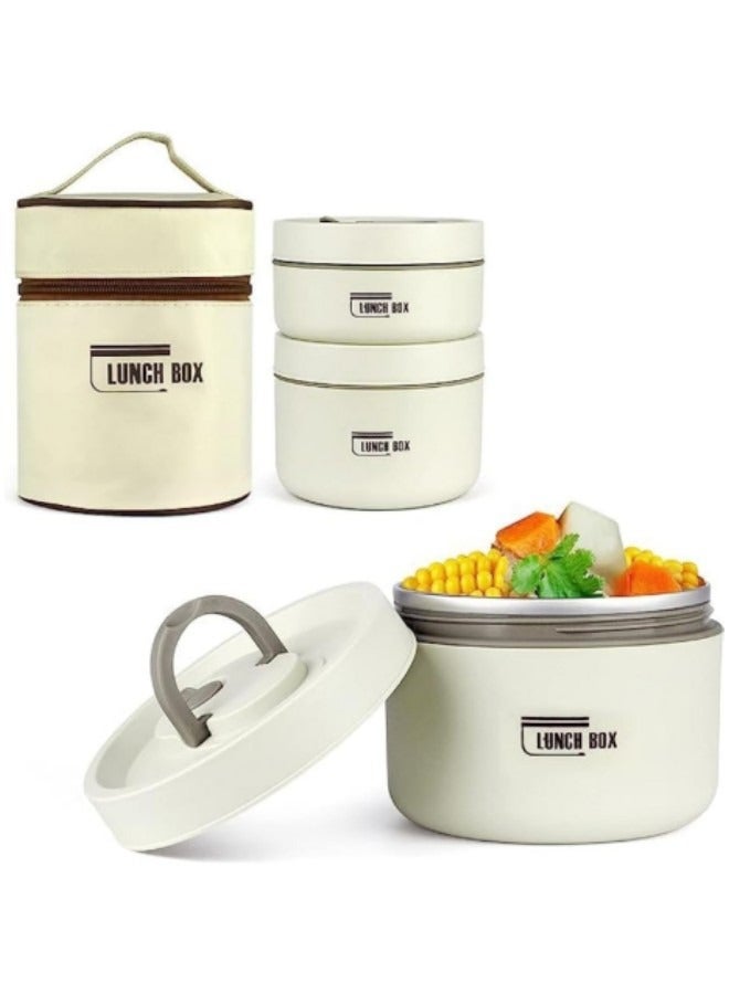 Microwaveable Thermal Lunch Box, Portable Insulated Lunch Containers With Bag, Kids, Set of 2 Tier Insulated Bento Boxes  - Image 1