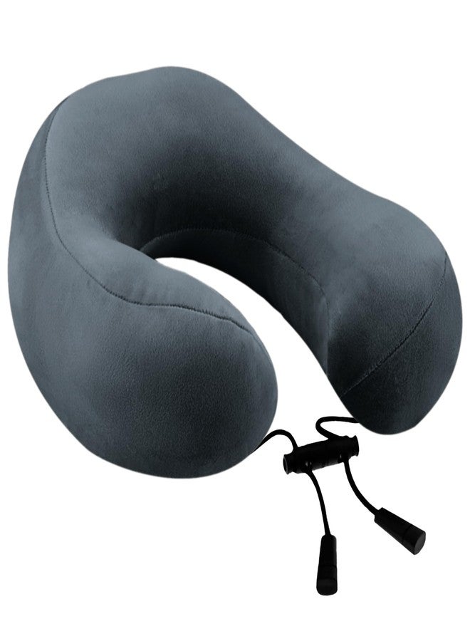 GREELI Super Soft Fiber Filled Neck Pillow for Travel Neck Rest Pillow with 5 Years Warranty (Grey) - Image 1