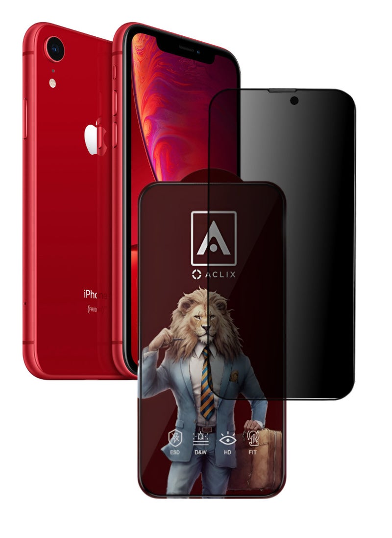 ACLIX Antistatic ESD Dustproof Premium Quality High Definition Anti-Spy Privacy Tempered Glass Screen Protector Designed For  iPhone XR - Image 1