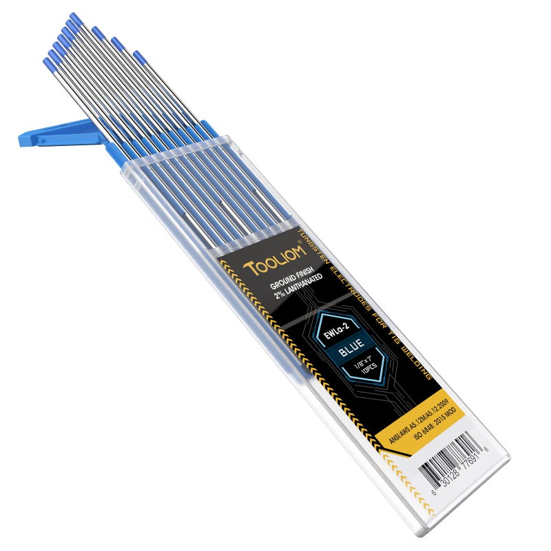 TOOLIOM Tig Tungsten Welding Tungsten Electrodes 2 Lanthanted Tungsten 18 x 7 BlueEwla2 10Pack