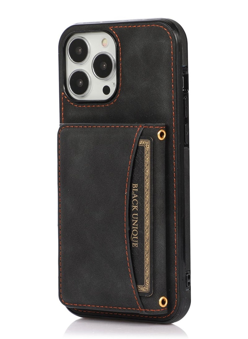 Suteni Back Cover Leather Card Slots Phone Case for iPhone - Image 1