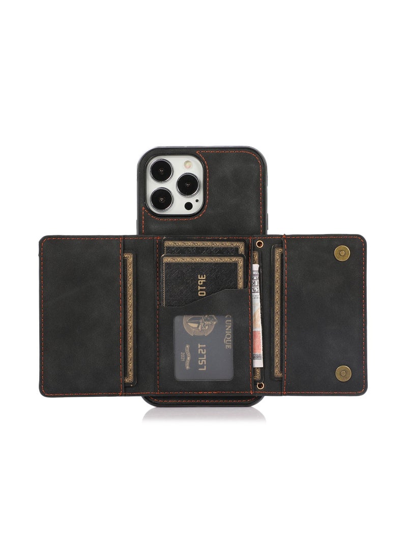 Suteni Back Cover Leather Card Slots Phone Case for iPhone - Image 3