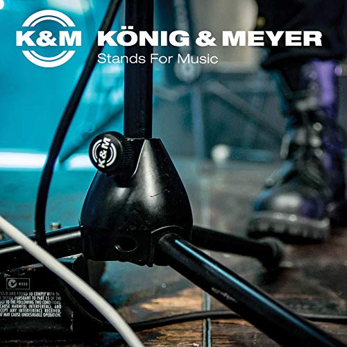KM K&M König & Meyer 21075.500.55 Tripod Microphone Stand - Adjustable Telescoping 1-Piece Boom Arm - Professional Grade - Heavy Duty with Folding Leg Base - German Made - Black - Image 2