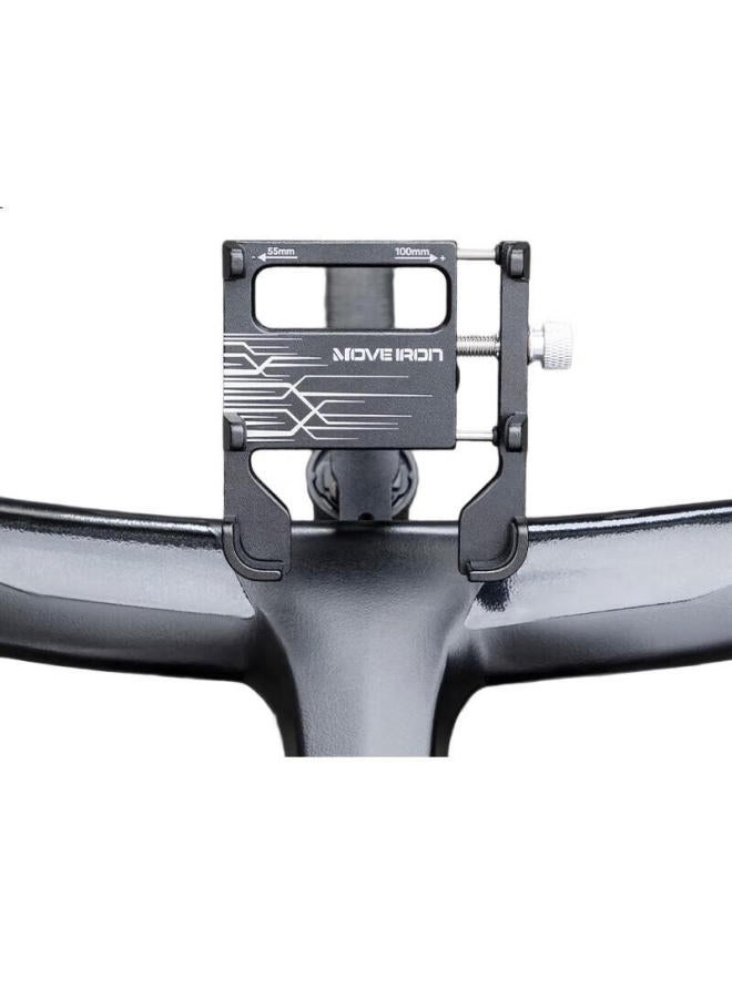 Move Iron Bicycle Phone Mount, Aluminum Alloy, 360-Degree Rotation, Integrated Handlebar, Road Bike, Shockproof, Anti-Shake Phone Holder - Image 3