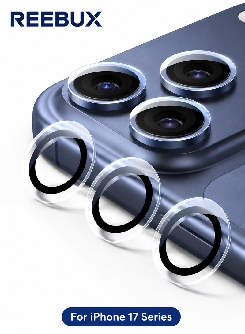 Reebux Camera Lens Protector for iPhone 17 Pro/iPhone 17 Pro Max , HD Tempered Metal Glass Camera Screen Protector Cover Film Accessories, Clear - Image 1
