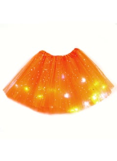 Generic Kids LED Light-Up Sequin Tutu Skirt Orange 