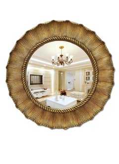 Flashy Round Wall Mirror with LED lights - Gold aluminum frame for bathroom, living room, bedroom size 85 * 85cm - pzsku/ZAD5ED63A7ECA72C48A98Z/45/_/1731570298/9321866d-47c9-4cf3-9c92-05f7b44a3cab