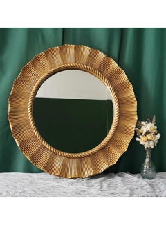 Flashy Round Wall Mirror with LED lights - Gold aluminum frame for bathroom, living room, bedroom size 85 * 85cm - pzsku/ZAD5ED63A7ECA72C48A98Z/45/_/1731570322/079cdaf5-0d73-43e8-82ad-d09d9bffc3a0