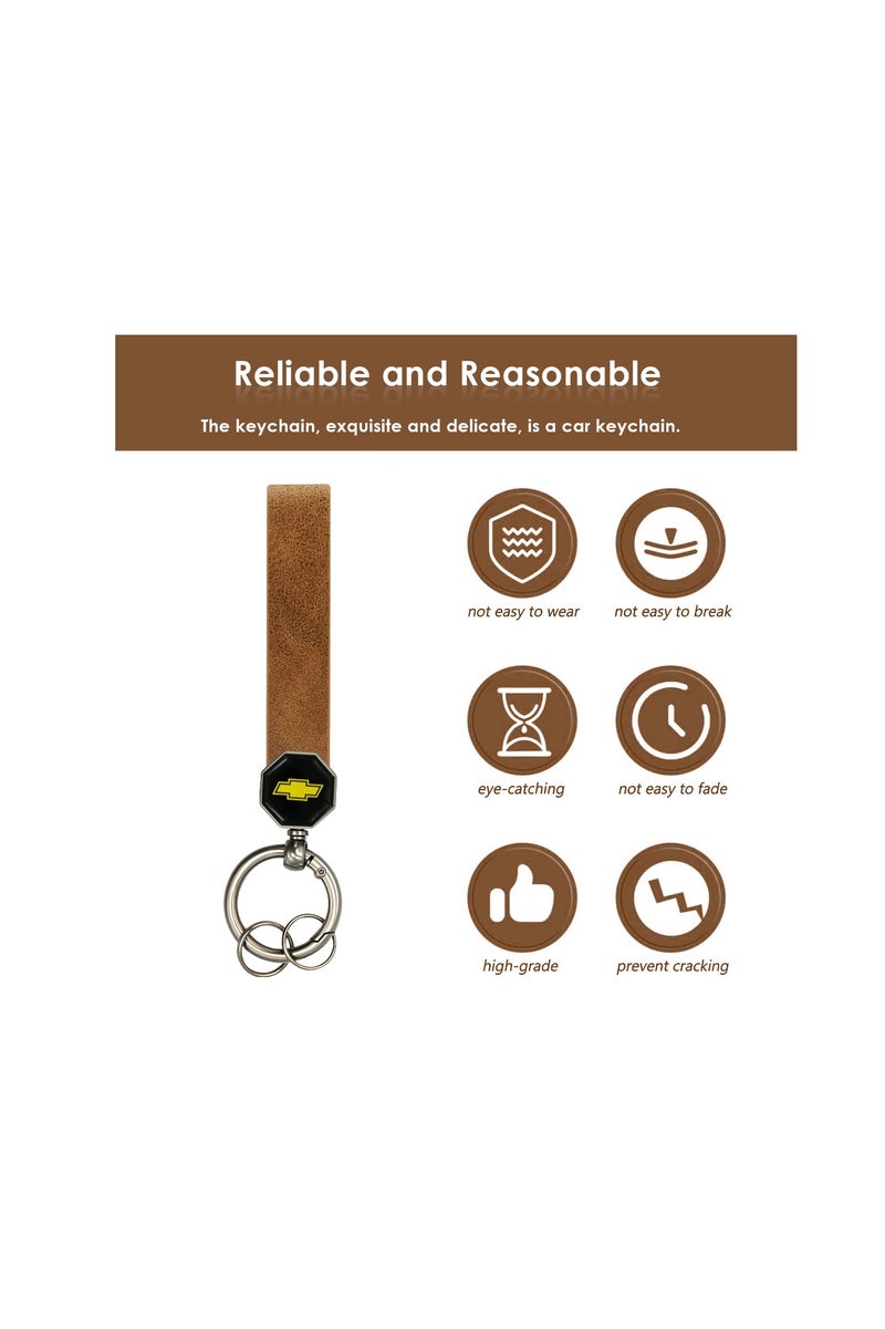 CHEVROLET Leather Keychain – Premium Soft PU Strap with Metal Ring, 360° Rotating Hook, Double Screw Fixing, Portable Spring Ring, Durable & Stylish for Car and Home Use - Image 3