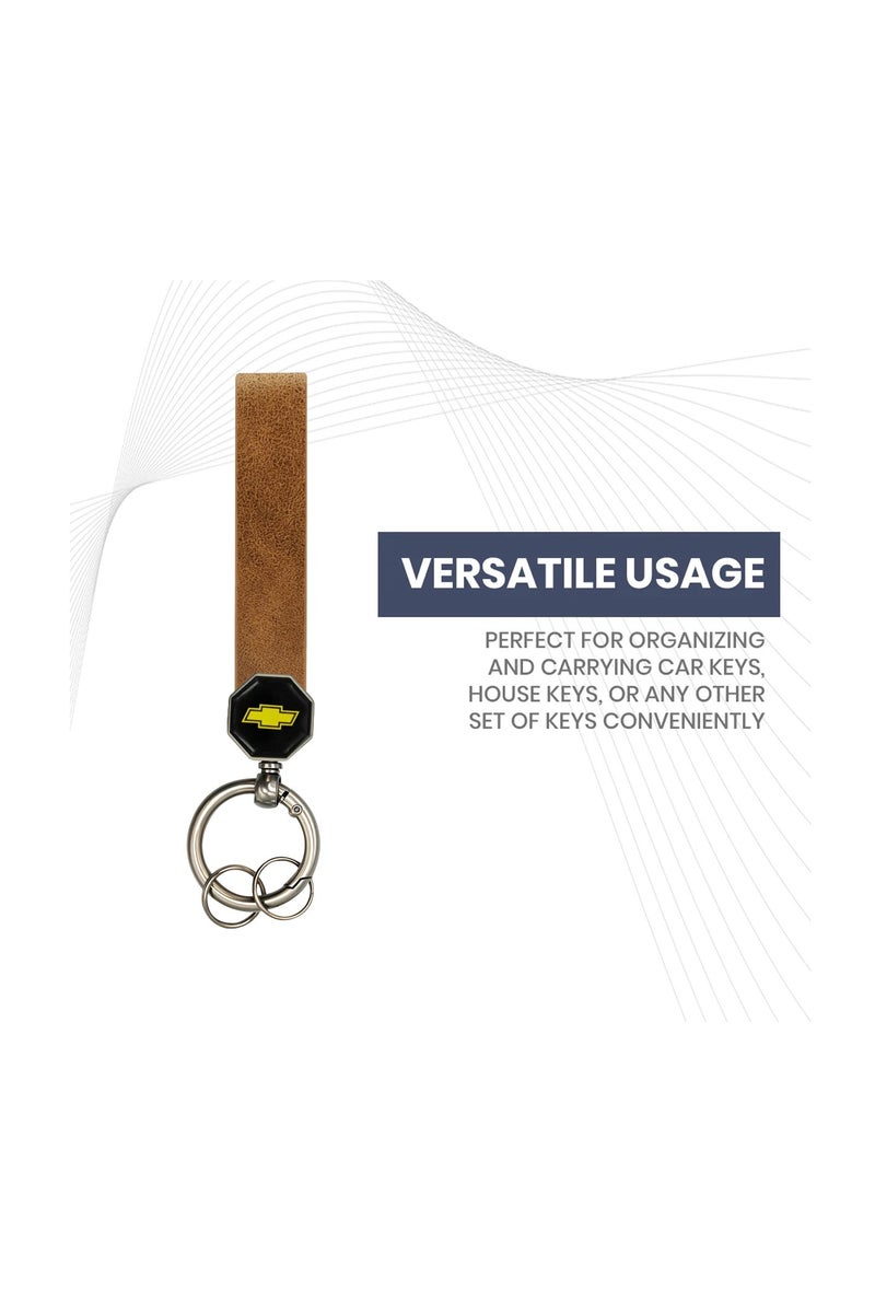 CHEVROLET Leather Keychain – Premium Soft PU Strap with Metal Ring, 360° Rotating Hook, Double Screw Fixing, Portable Spring Ring, Durable & Stylish for Car and Home Use - Image 5