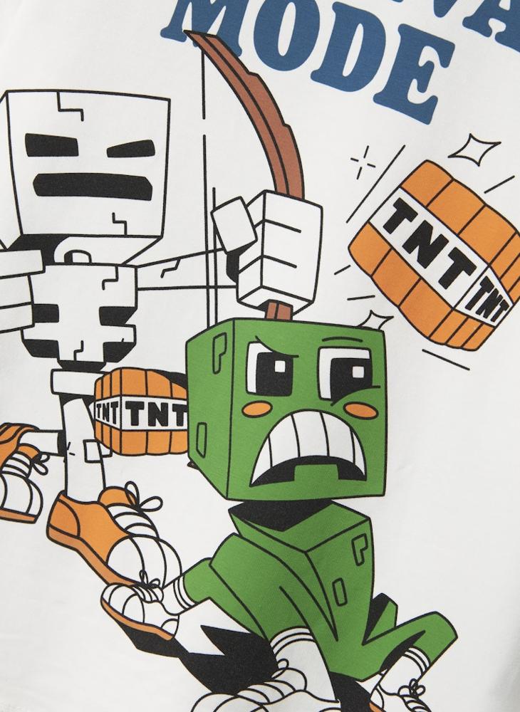 نيم ات توب ماينكرافت شبابي بياقة مستديرة - Image 3