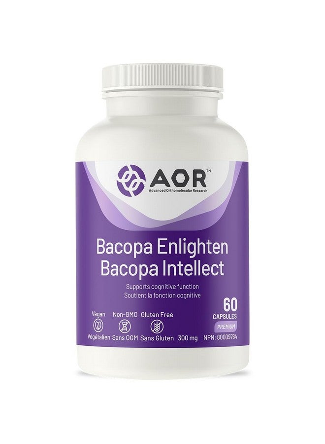 AOR, Bacopa Enlighten, Ayurvedic Bacopa Monnieri Supplement, 300 mg, Vegan, 60 Capsules (60 Servings) - Image 1